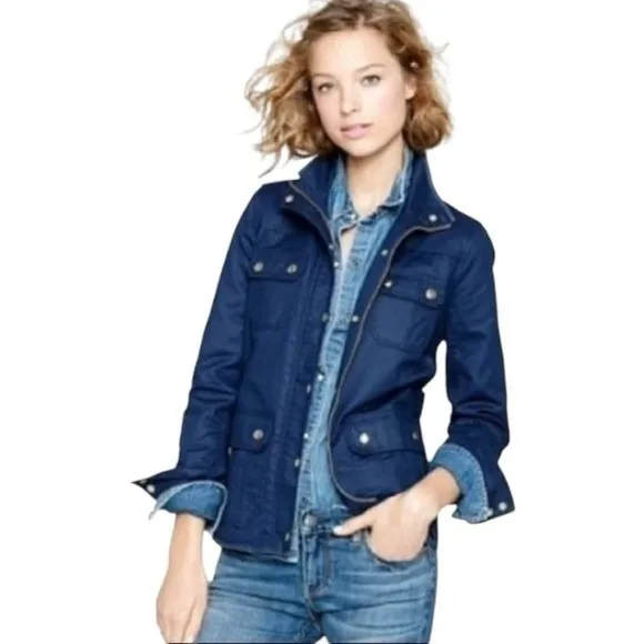 J.Crew Relaxed Navy Boyfriend‎ Field Jacket ASO Anastasia Steele Fifty Shades SM - Image 2