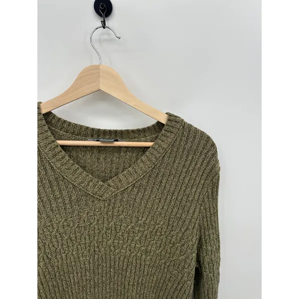 Natural Reflections Green Knit Fisherman Sweater Women‎ Sz M Earth Fall Minimal - Image 5