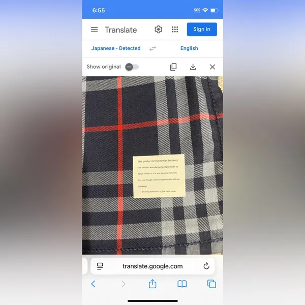 Burberry Navy Plaid Handkerchief - Image 4