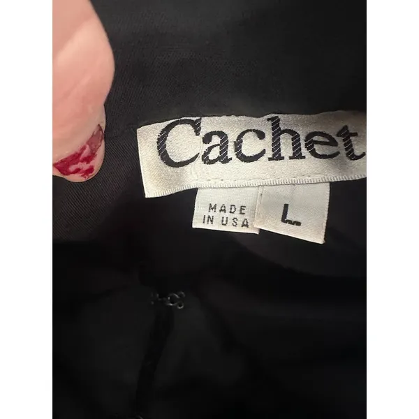 Vintage Cachet Velvet Black Cardigan Jacket Large Faux Fur Party‎ Wear Glamour - Image 6