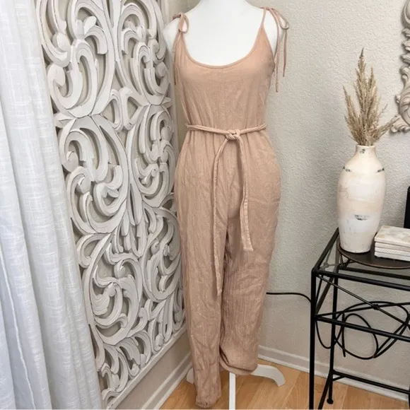 WAYF Spector Tie Strap Crinkle Jumpsuit‎ Size M - Image 4