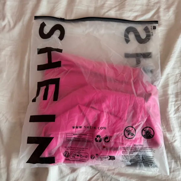 SheIn Barbiecore Puff Sleeve Babydoll Dress Hot Pink Size Small - Image 6