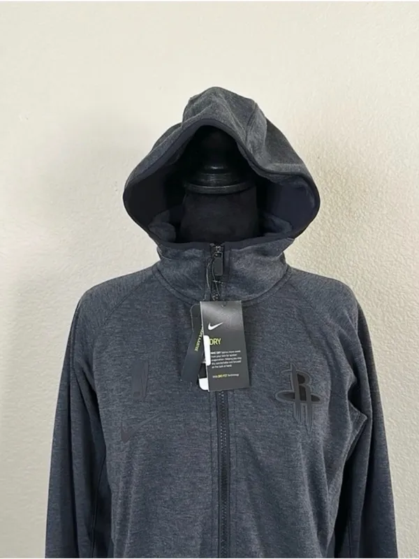 Nike Women's Dark Gray Full-Zip Hooded Jacket - Image 3