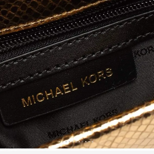 Michael Kors Black and gold python, Sloane crossbody - Image 3