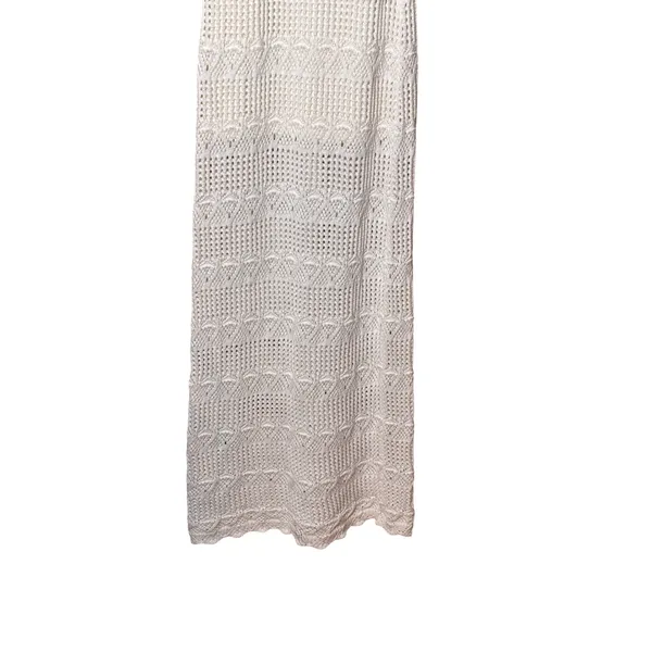Olive +‎ Oak Womens Maxi Dress S White Crochet Pointelle Knit Boho Coastal READ - Image 5