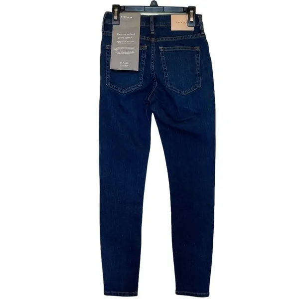 Everlane Blue Medium Wash Authentic Stretch Mid Rise‎ Skinny Jeans Size 23 - Image 5