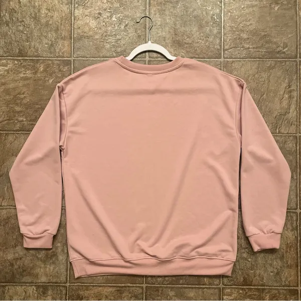 Dusty Rose Pink Oversized Crewneck Sweatshirt | Size Medium | Cozy Casual Lounge - Image 4