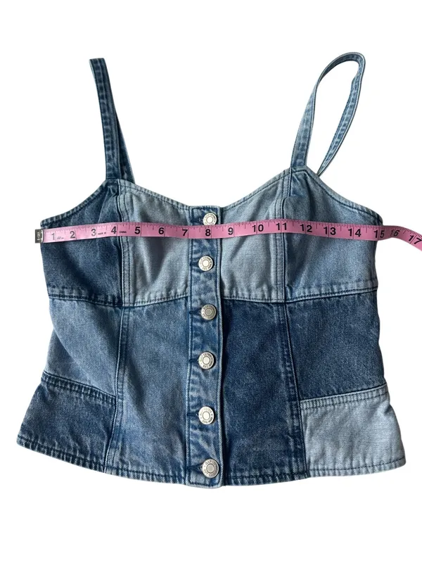 Gap Patchwork Denim Corset Top - Image 5