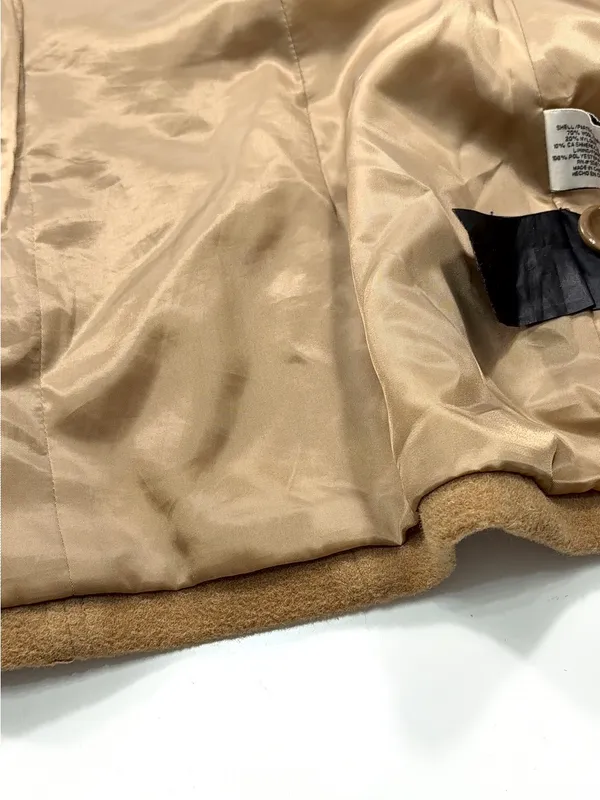 Banana Republic Cashmere and Wool Blend Tan Double-Breasted Pea Coat Size Small - Image 9