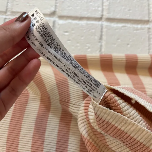 Zara striped knit cardigan in pink and cream - Image 5
