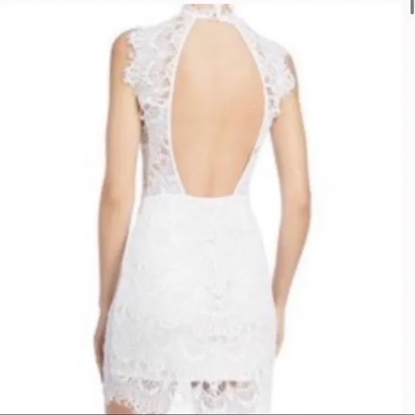 Free People size medium white lace mini dress new bridal anthro open back - Image 13