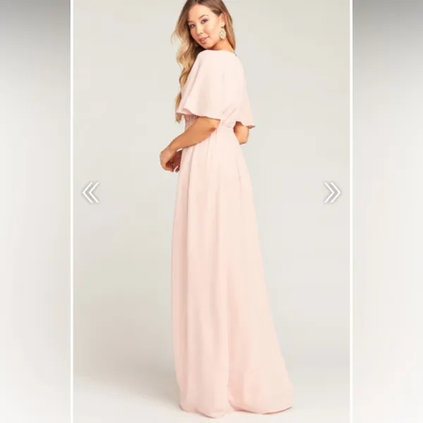Show Me Your Mumu Emily Empire Maxi Dress Dusty Blush Crisp Size XS NWT NEW - Image 2