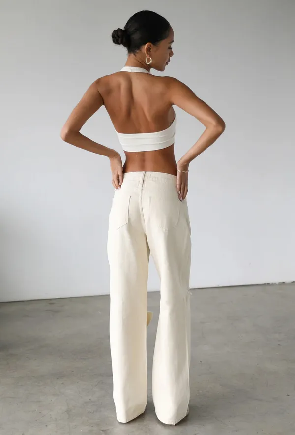 Showpo Denim Off-White Jeans Ripped - Image 2