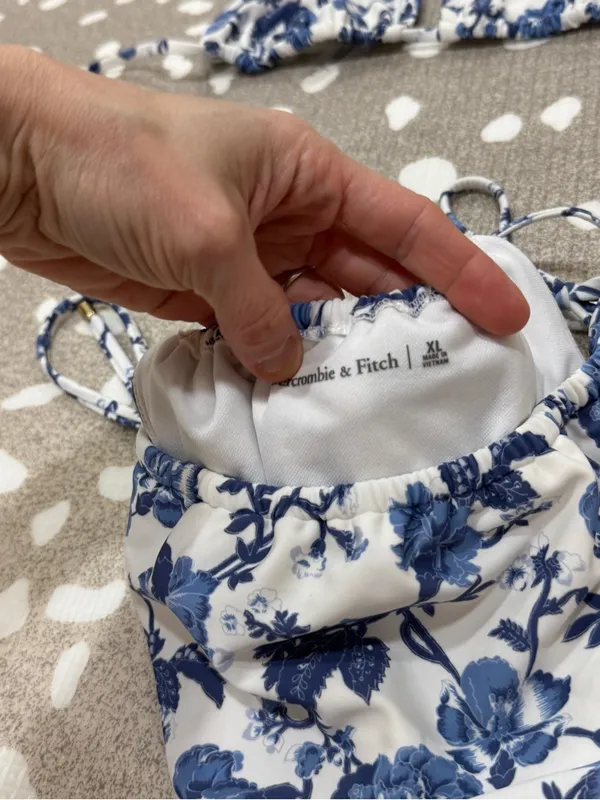 Abercrombie Bikini Set floral triangle tie top cheeky bottoms sides adjustable - Image 3