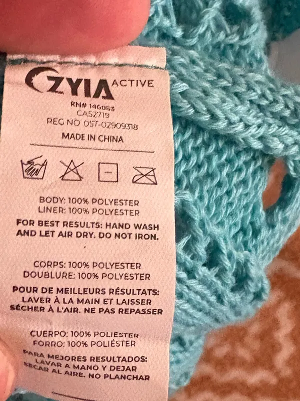 ZYIA Teal Crochet Knit Swim Coverup - Image 3