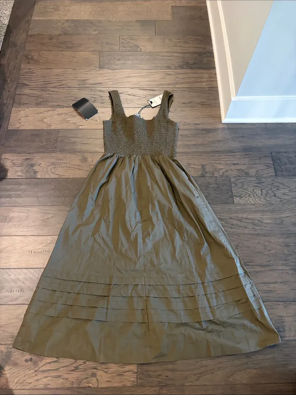 New With Tags Tuckernuck Olive Cotton Tiernan Dress Sz S - Image 8
