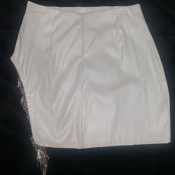 Windsor White Mini Skirt with Fringe - Image 11