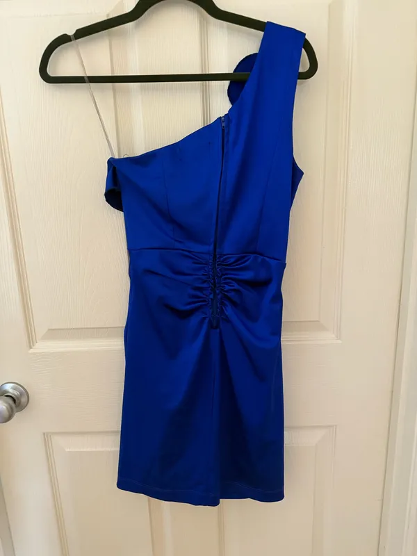 Honey and Rosie Royal Blue One-Shoulder Dress - Image 5