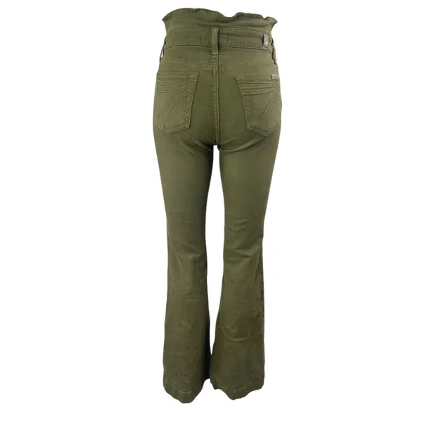 7 for All Mankind Women's Green High Rise Bootcut Flare Denim Jeans Pants Sz 24 - Image 2