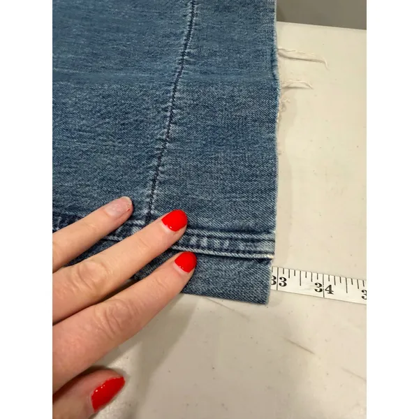 American Eagle Wide Leg Jeans Size 12 Blue Vintage Y2K 2003 Boho Skater Tall‎ - Image 8