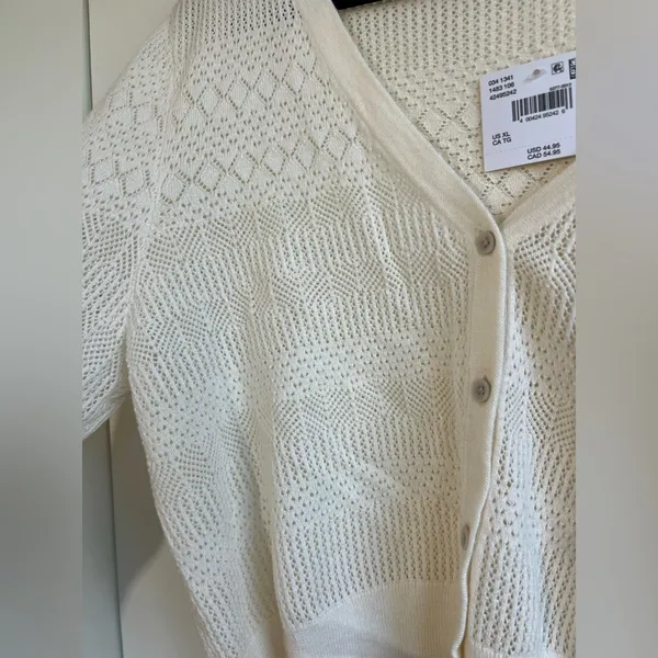 American Eagle Pointelle V-Neck Cardigan - Image 2