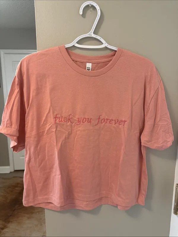 Custom Embroidered Taylor Swift "mad woman" Folklore Lyrics Crop Top XL - Image 2