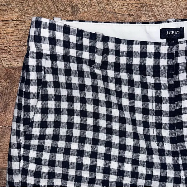 J. Crew Women’s Fully-Lined Gingham Cropped Pants in Size 10 - Image 3