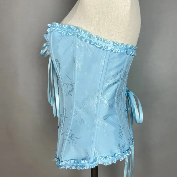 Corset Top Strapless Ruffle Iridescent Women Size Medium‎ Women Lace-Up Romantic - Image 15