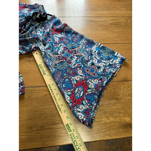 Rock 47 Wrangler Women Size Small‎ Paisley Blouse Polyester Lightweight Western - Image 7