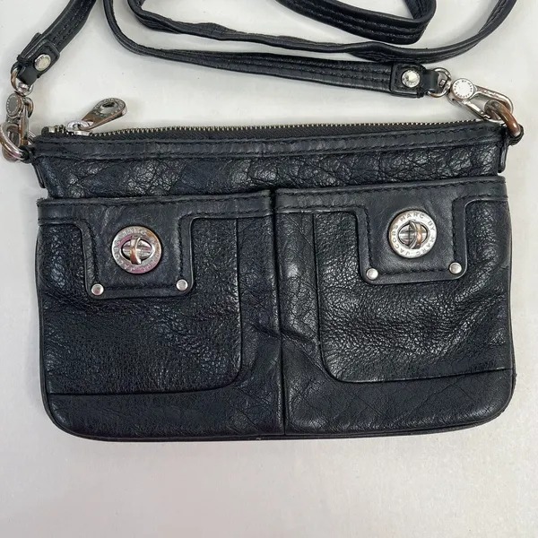 Marc By Marc Jacobs Black Pebbled Leather Adjustable Crossbody Messenger Bag - Image 4