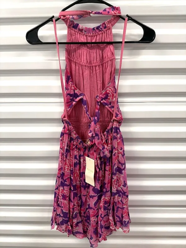 Rococo Sand Lei 1844 Short Dress Bubblegum Pink Purple Womens Size Small - Image 5