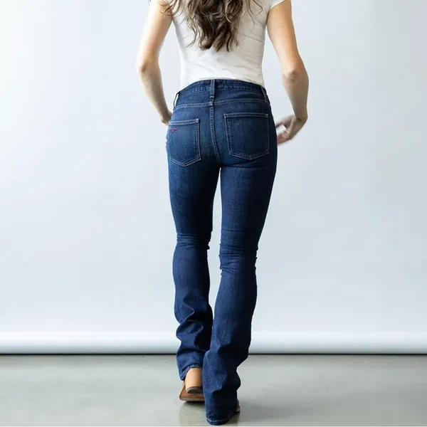 Kimes Ranch Chloe Western Denim Mid Rise Flare Jeans Size 0/34 Blue - Image 2