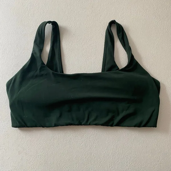 OFFLINE by Aerie Real Me Xtra Sports Bra L Dark Green Scoop Neck Yoga - Image 2