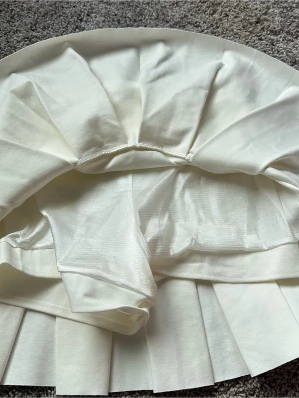 Dolls Kill Cream Pleated Mini Skirt - Image 4