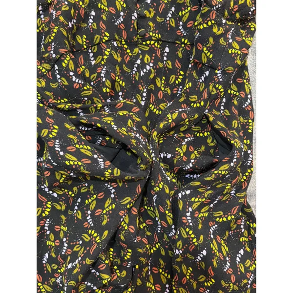Free People Romper Womens Black Floral Leaf Print Open Back Flutter Sleeve 12 - Image 12