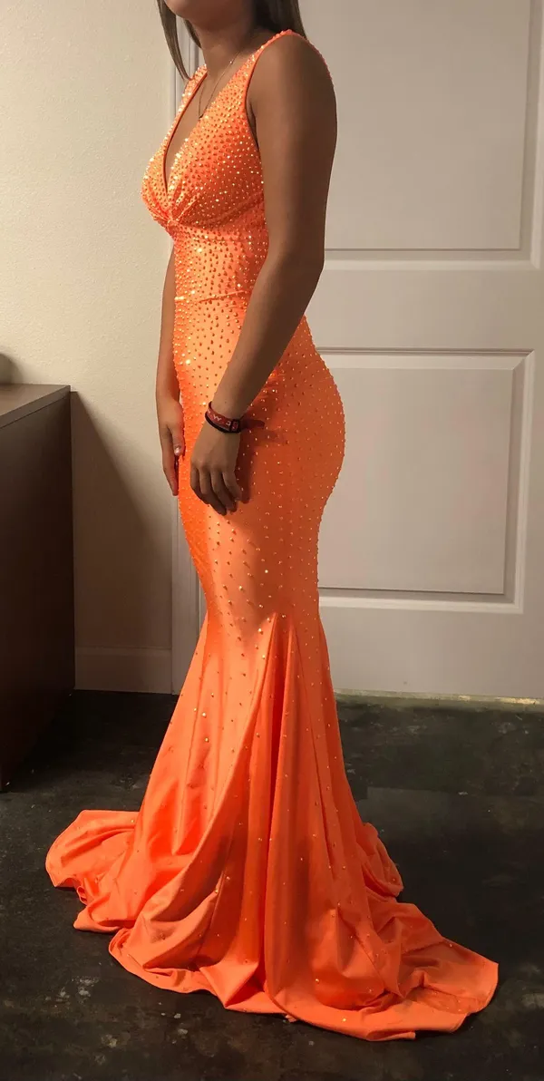 Johnathan Kayne 9213 Crystal Studded Empire Waist Fitted Mermaid Gown - Image 7