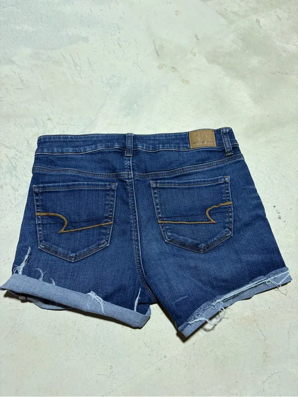 American Eagle hi-rise shortie Blue Denim Shorts 10 - Image 6