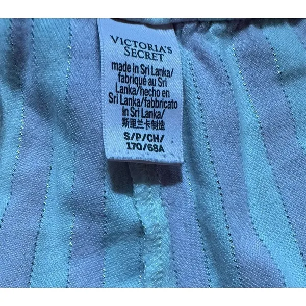 Victoria’s Secret pink white metallic silver striped pajama set sz small‎ - Image 9