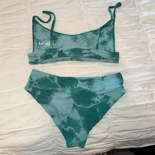 Frankie's Bikinis Blue Tie Dye Bikini - Image 3