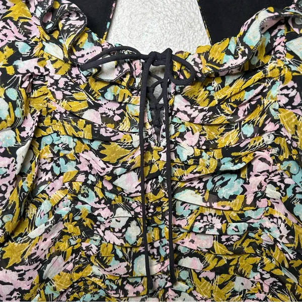 Free People Mabel Balloon Sleeve Floral Boho Blouse Women’s Size Medium - Image 7