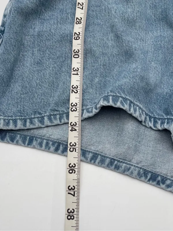 Good American Weightless Light Blue Denim Short Sleeve Romper Sz 4 XL - Image 12
