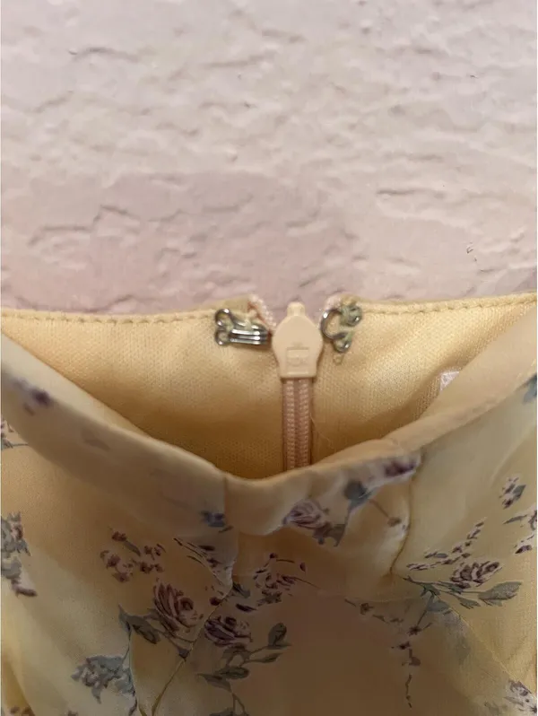 Princess Polly‎ Yellow Floral Spaghetti Strap Mini Dress Size 6 - Image 6