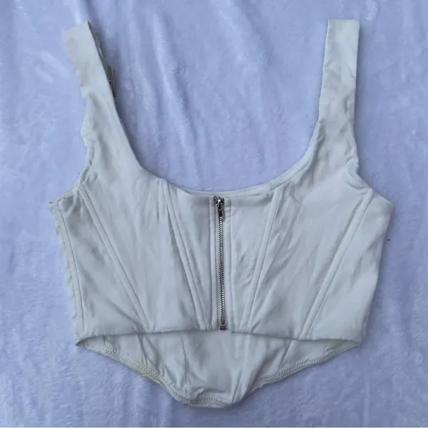 White Fox White Corset Crop Top XS - Image 9