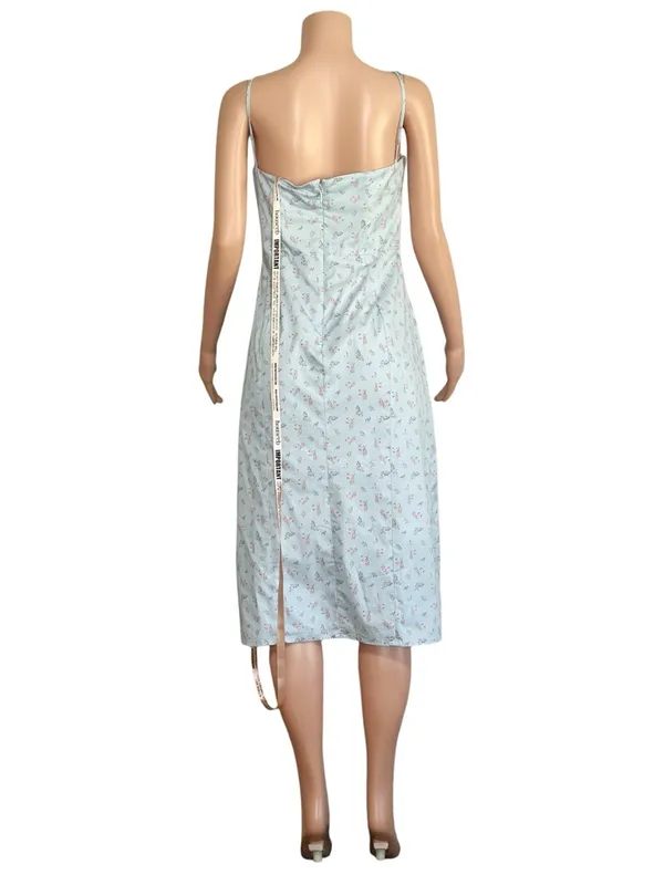HOUSE OF CB Carina Floral Bustier Midi Dress, Blue, Large - Image 7