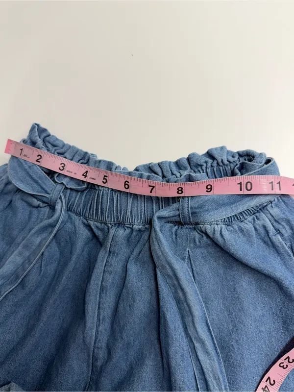 Imperfect‎ 100% cotton xs shorts American Eagle denim front tie belted pockets - Image 8