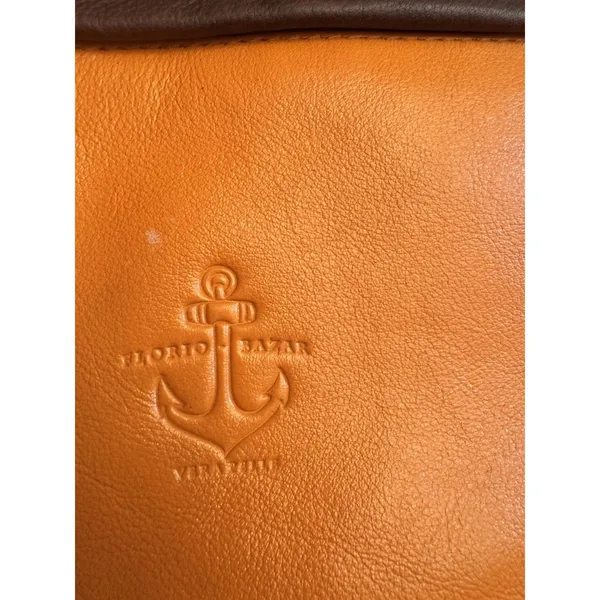 Vera Pelle Florio Bazaar Small Orange/Tan Leather Style Crossbody Bag - Image 5