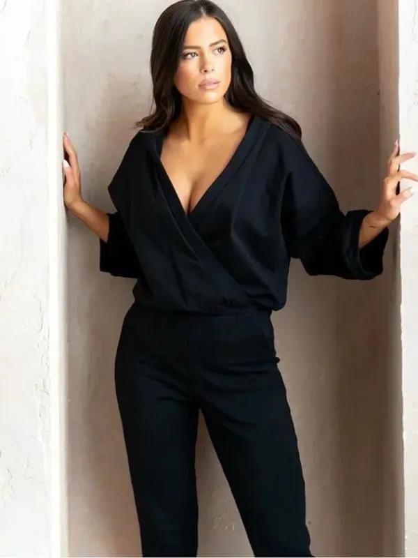NAMA Enlighten Onesie Black Hooded Wrap Jogger Jumpsuit Athleisure M - Image 8