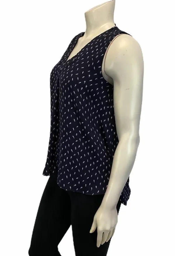 Ann Taylor Medium Sleeveless Top Blouse Blue - Image 3