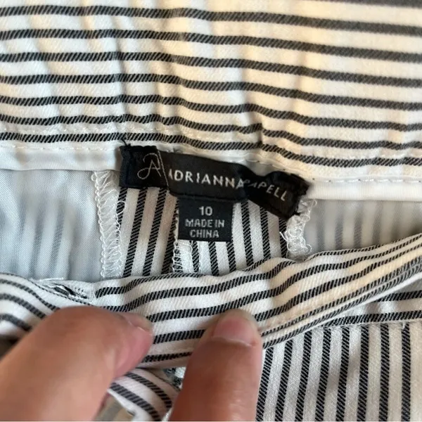 Adrianna Papell Women's 10 Straight Leg‎ Pinstripe Dark Grey/White Work Pants - Image 9