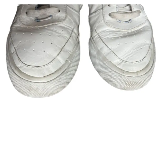 Reformation Harlow white leather blue floral sneakers size 8 - Image 5